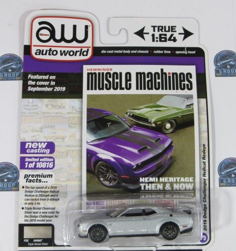 2019 DODGE CHALLENGER HELLCAR MUSCLE MACHINES AUTO WORLD 1:64